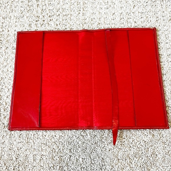 Red Leather Book Cover Gold Ancient Egyptian Hieroglyphs Pharaoh w/Page Marker - Picture 3 of 8